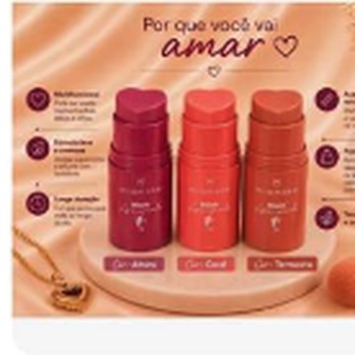 Blush stick Apaixonado Mia Make na cor coral